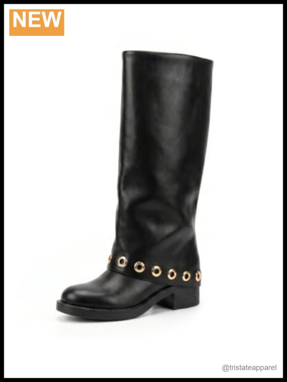 Chunky Platform Knee High Boots Faux Leather Pull On